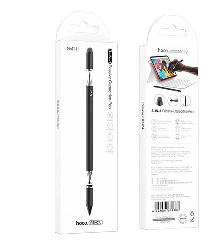 Lápiz Digital Tactil Optico Pen Touch 3 En 1 Hoco Gm111 