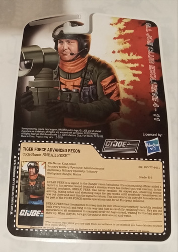 Gi Joe 25th Sneak Peek Collectors Club(lacrado)