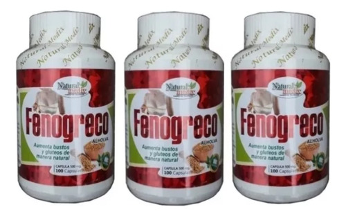 Fenogreco Pack X 3 Frascos . Caps 500 Mg C/u Natural Medix 