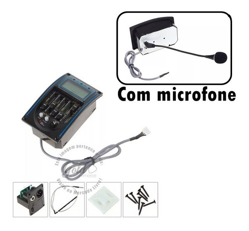 Captador Violão Afinador C/ Microfone Kit Completo Tipo Lc-5