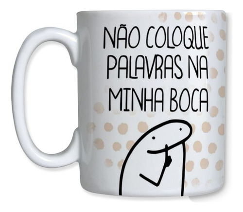 Caneca Ceramica Pascoa Flork Meme Palavras Chocolate