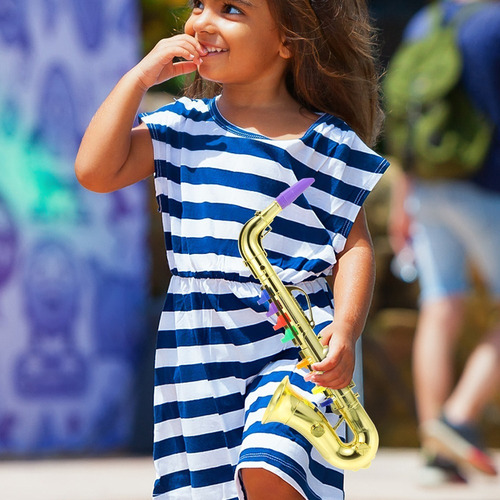 Imagen 9 de 10 de Saxofón Juguete 8 Teclas Musical Simulación Práctica Niños