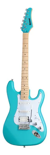 Guitarra Eléctrica Strato Kramer Focus Vt-211s Color Cian Orientación De La Mano Diestro