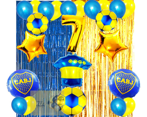 Combo Globos De Cumpleaños Boca Juniors Kit Completo N° 4