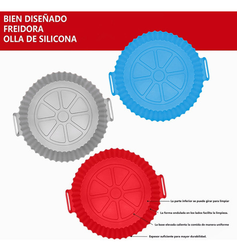 3 Piezas Molde Silicon Freidora Aire Circular Reutilizable