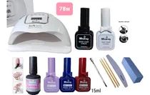 Comprar Kit Uñas Semipermanentes Uv Esmaltes Lampara Manicure