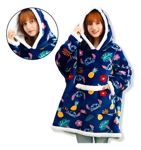 Cobertor Com Mangas Moletom Com Capuz Hoodie Stitch