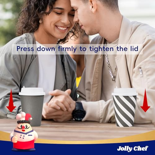 Jolly Chef 100 Pack 12 Oz Vasos De Café De Papel, Vasos Cal