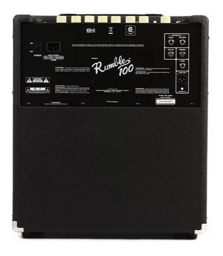 Imagen 2 de 6 de Fender Rumble 100 V3 Amplificador De Bajo Con Over Drive