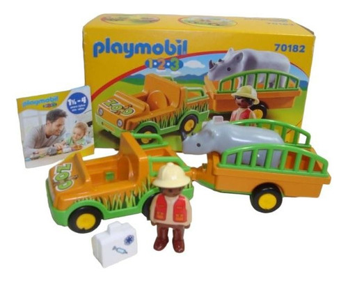 Playmobil 123 Auto Zoo Rinoceronte 70182 Caja Abierta Leer