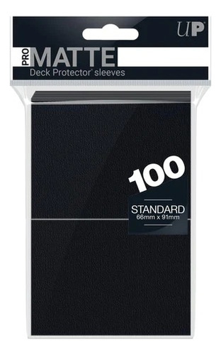 Deck Protector Sleeves: Black Pro Matte Standard X 100