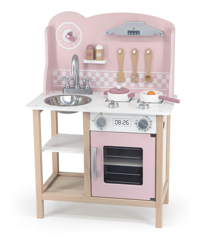 Cocina En Madera Rosa - Bebés Y Niños