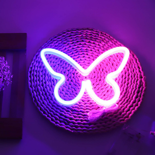 Señal De Neón Led De Neón Con Forma De Mariposa De Neón, Ros
