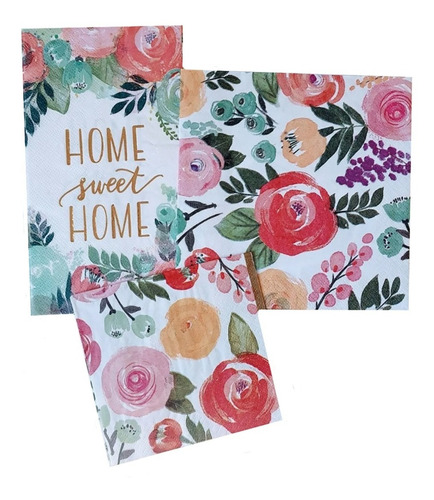 Imagen 7 de 8 de Servilletas Decoupage Set Rosas Acuareladas Laura Craft