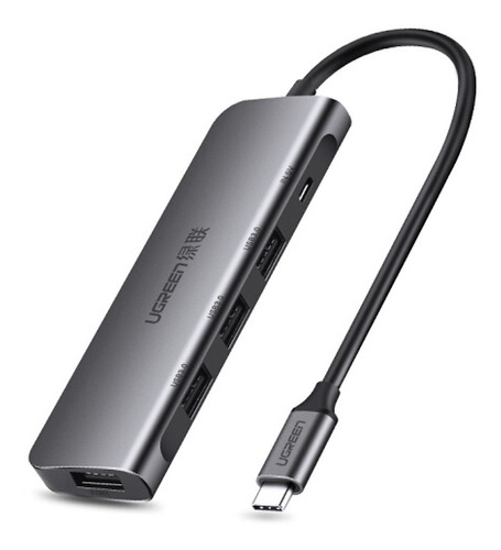 Adaptador Hub Tipo C Usb 3.0 5 En 1-4 Puertos Alta Velocidad