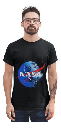 Playera Negra Para Hombre De Satelite De La Nasa