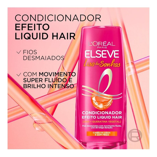 Kit Elseve Liso Dos Sonhos Shampoo 400ml+ Cond 200ml+ Serum