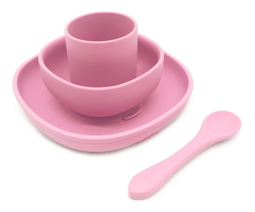 Kit Para Bebés Plato, Bowl C/ventosa, Cuchara, Vaso. Colores