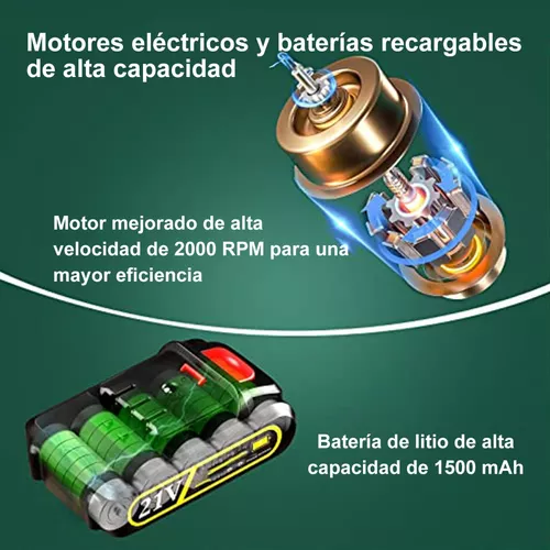 Cortasetos Eléctrico Portátiles Céspedes Y Arbustos Poda 24v VERDE