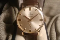 Comprar Precioso Reloj Rado De Luxe Hombre 1958 Oro Plaque 18k Joya! Marrón Oscuro Dorado Plateado