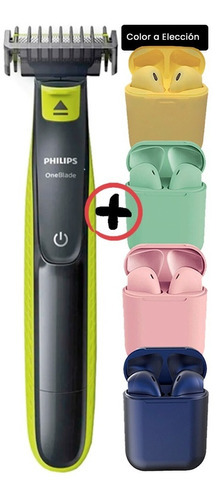 Afeitadora Philips Oneblade Qp2521 Verde Lima + Auricular In