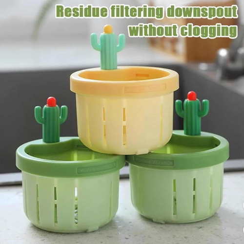 Colador De Fregadero Cactus, Cesta Vacía Automática