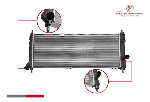 Radiador Agua Para Chevy C3 1.4 2010 2011 Std C/aire