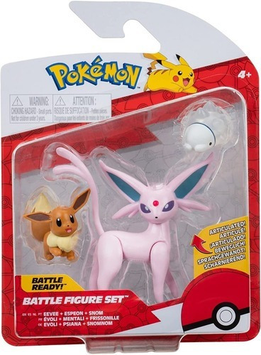 Pokémon Set Figuras De Batalla Eevee, Espeon Y Snow