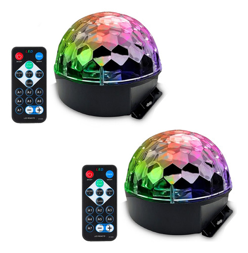 Bola Disco Led 6w Rgb Giratoria Audioritmica C/ Control X 2