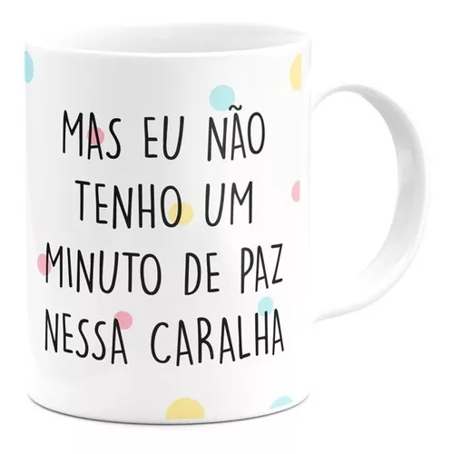 Caneca Não Tenho um Minuto de Paz Meme Flork Boneco Palito de