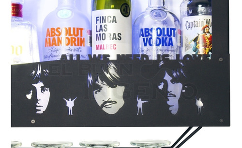 Imagen 4 de 10 de Cantina Beatles Cava Cantinera Moderna Led Repisa Porta Vinos Regalo Original Novia Novio Beatlemania Pelicula Yesterday