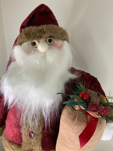 Imagem 6 de 8 de Papai Noel Sentado Em Tecido 85cm Natal