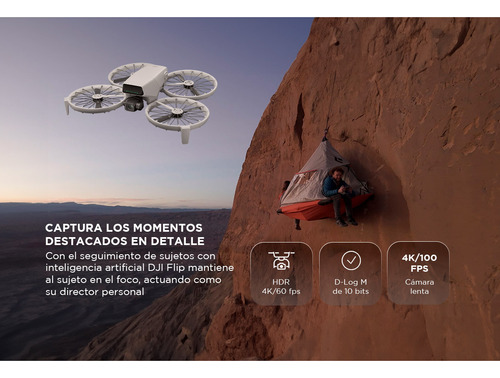 Drone Dji Flip Gl Diseño Compacto Y Ligero Color Gris