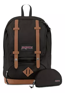 Mochila Jansport Baughman Black Canvas Universitaria Escolar Color Negro