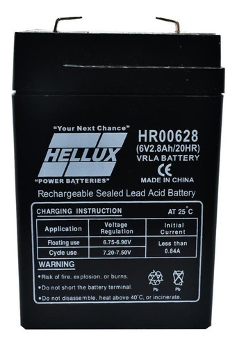 Bateria Hellux Gel Hr00628 6v 2,8ah Luz Emergencia Nueva