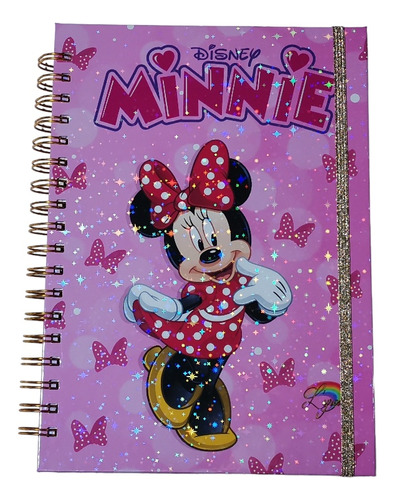 Minnie Mouse Agenda Holográfica Grande B5 + Stickers 