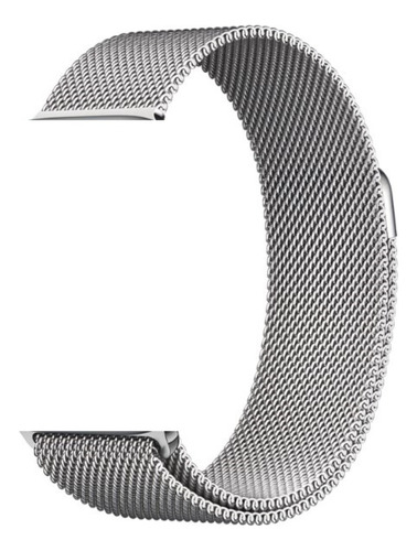 Pulseira Compatível Com Smartwatch Apple Watch Magnética Cor Prata 42 Ao 49mm