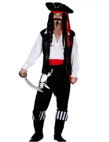 Fantasia Masculina Capitão Pirata Festa Halloween