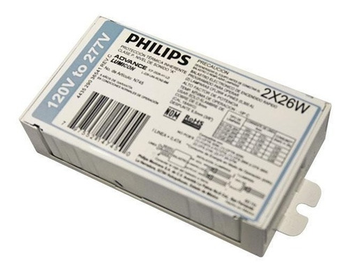 Balastra Balastro Electronico 2x26w 127v 277v Marca Philips 