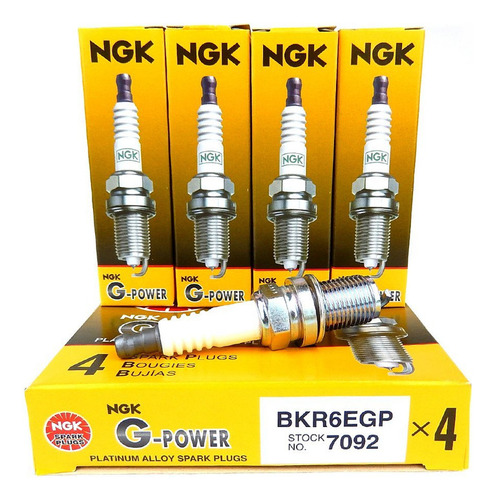 Kit X4 Bujias Ngk Bkr6egp Fiat Palio 1997/2001 1.6 Spi