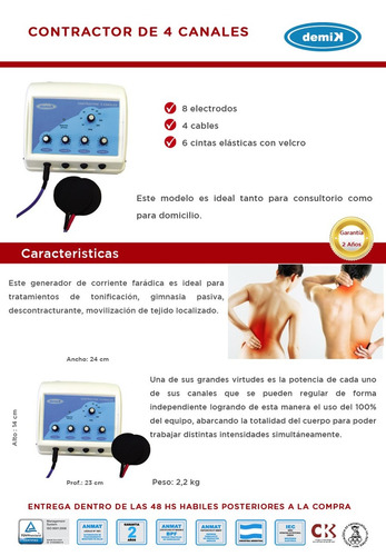 Imagen 7 de 8 de Contractor Demik Muscular 4 Canales Exponencial Tonificacion