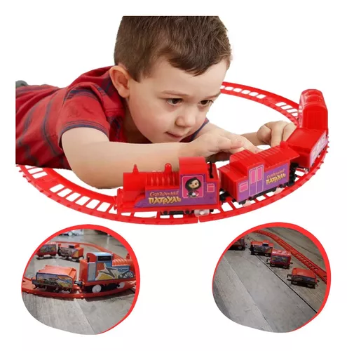 Trem Elétrico Trenzinho De Brinquedo Infantil Locomotiva Som Cor