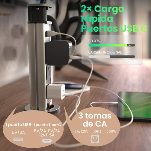 Multicontactos Torres Eléctricos Usb 2pz Para Oficina