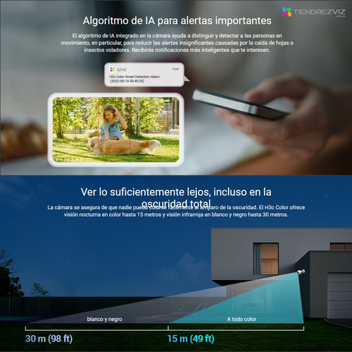 Combo X3 Ezviz H3c 1080p Color 24 - Exterior - Inteligencia