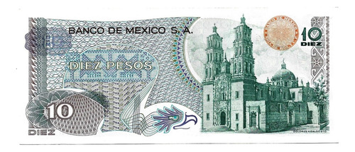 Billete México 10 Pesos Miguel Hidalgo 1975 (Usado)