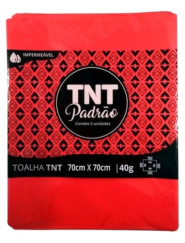 Kit Toalha Tnt Quadrada Festa 70cm X 70cm - 50 Peças Cor Vermelho Liso