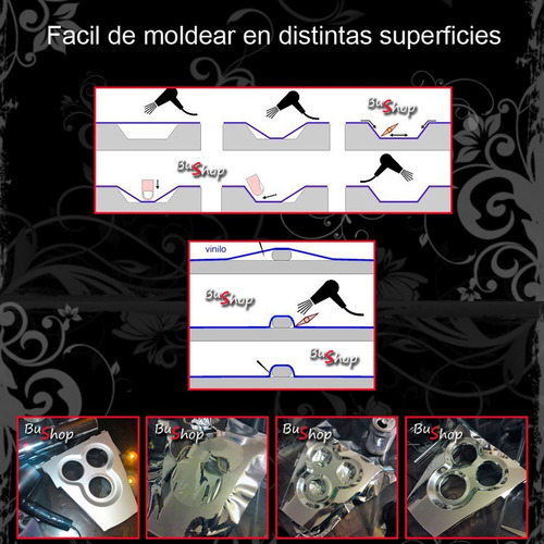 Vinilo Cromado Moldeable Auto Moto Tuning (50cm X 50cm)