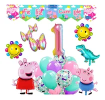 Comprar Combo Globos Peppa Pig Y George Pig Numero, Dino Mariposa 02