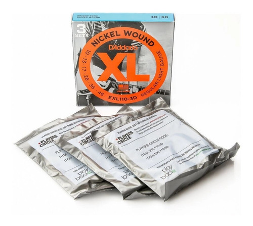 Kit 3 Encordoamento Daddario Guitarra 010 Exl 110  Oferta