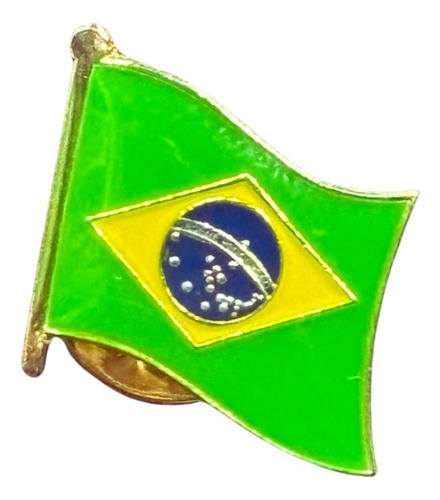 Pin Boton Broche Bandeira Do Brasil Pátria Metal